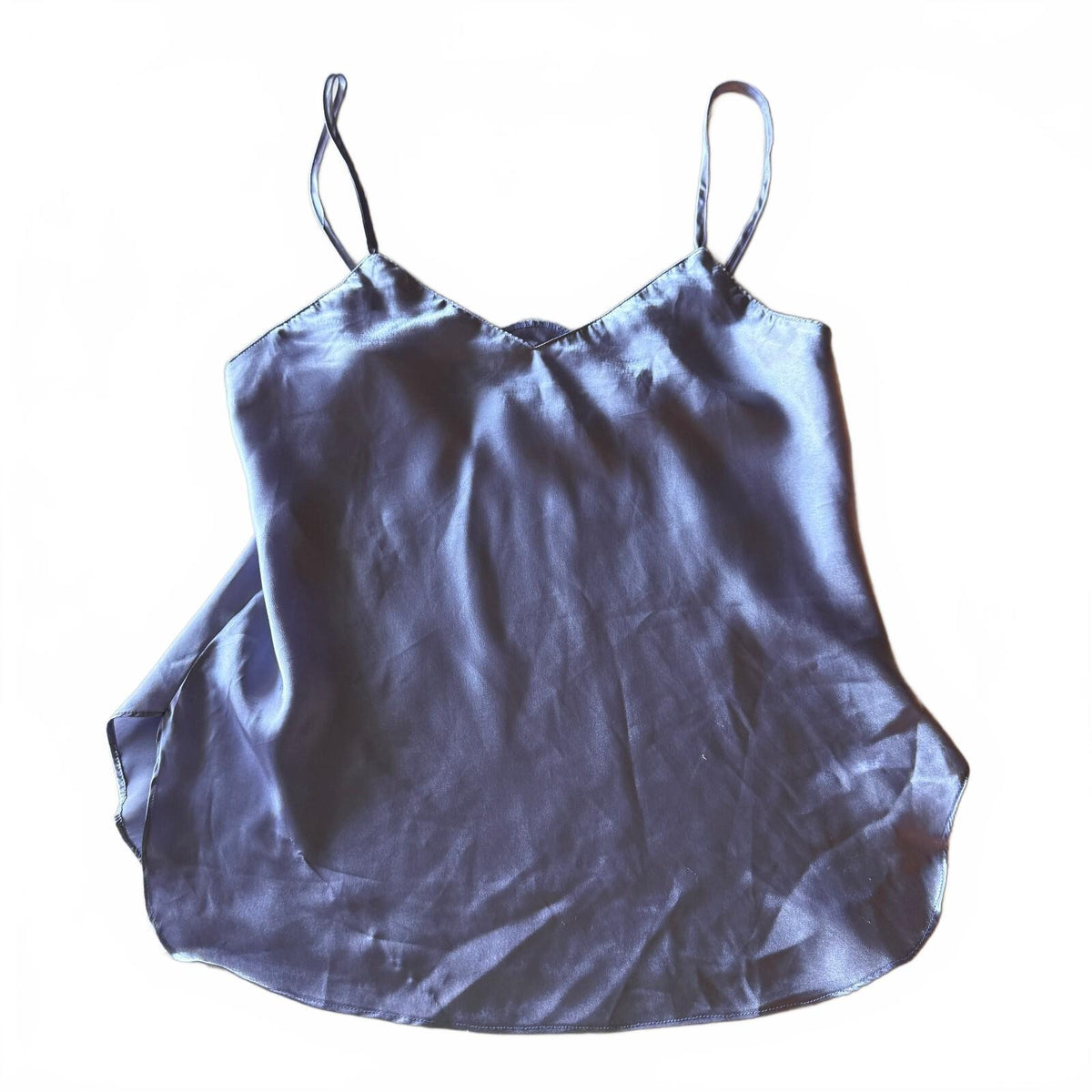Vintage Kathryn Sz L Lavender Satin Cami Coquette Fairycore Y2K Slip Tank Top
