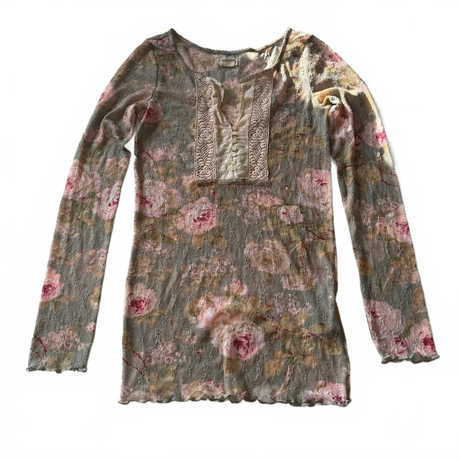 Denim & Supply Ralph Lauren Women's Sheer Floral Lace Long Sleeve Top, Size S/P
