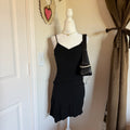 Diane Von Furstenburg Asymmetrical Ruched Detail Little Black Dress Size 8