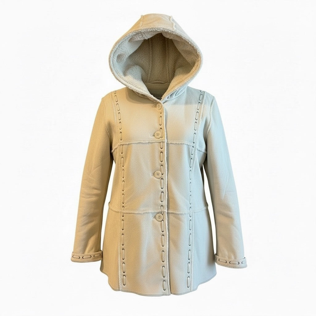 Dennis Basso White Shearling Penny Lane Coat Women’s XL