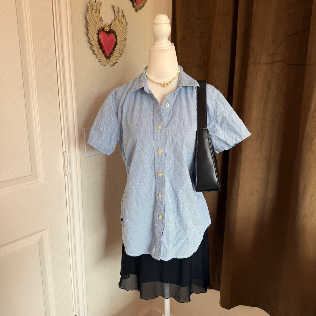 Vintage 1990s Ralph Lauren Polo Jeans Co Women's Short Sleeve Button Up