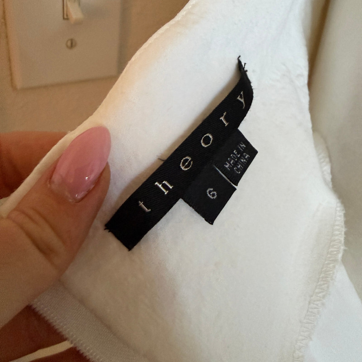 thriftalina Theory White Linen Blend Slip Dress Eyelet Lace Hem Sz 6 Cottagecore Quiet Luxe