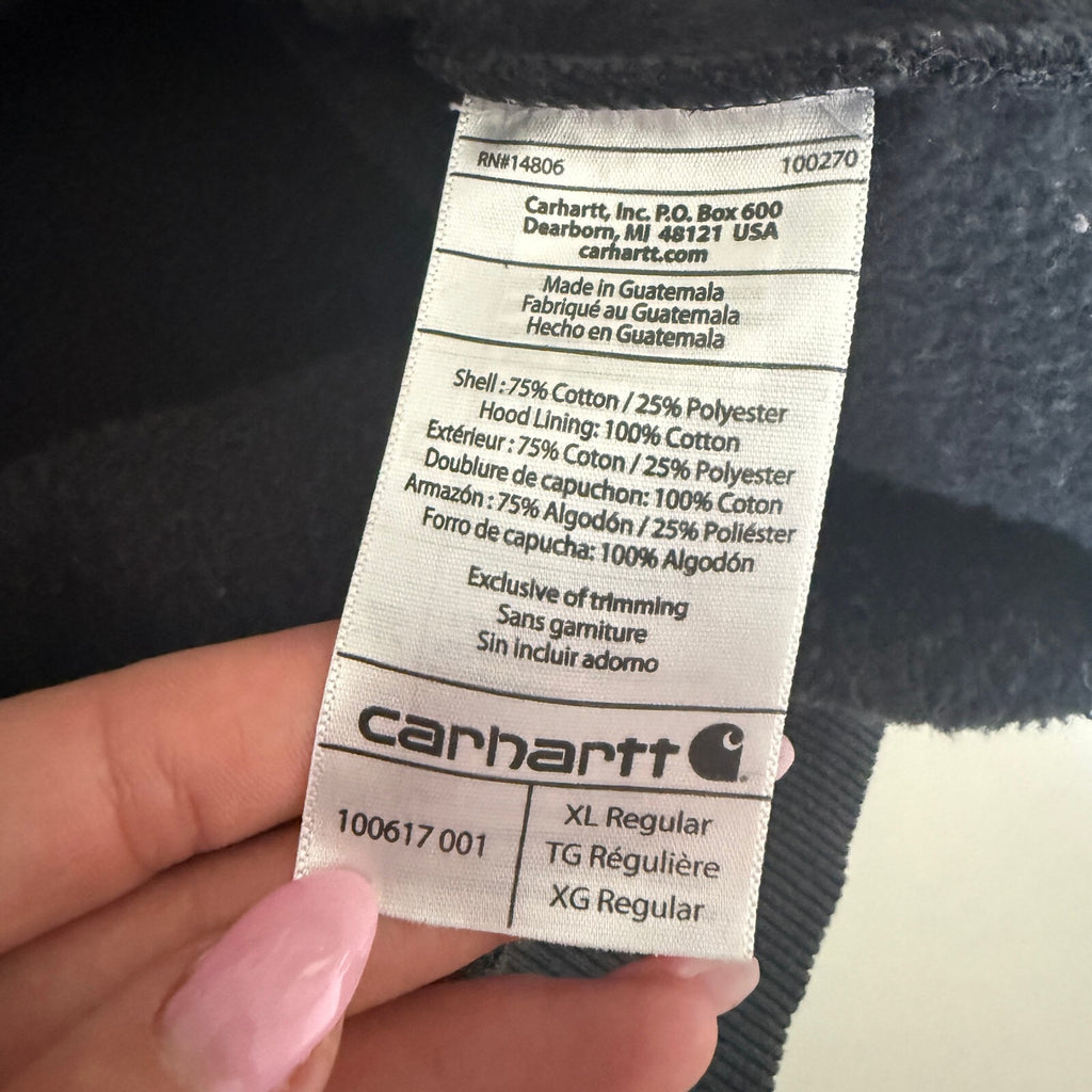 Carhartt Rain Defender Quarter Zip Hoodie Sz XL Men's Black Original Fit