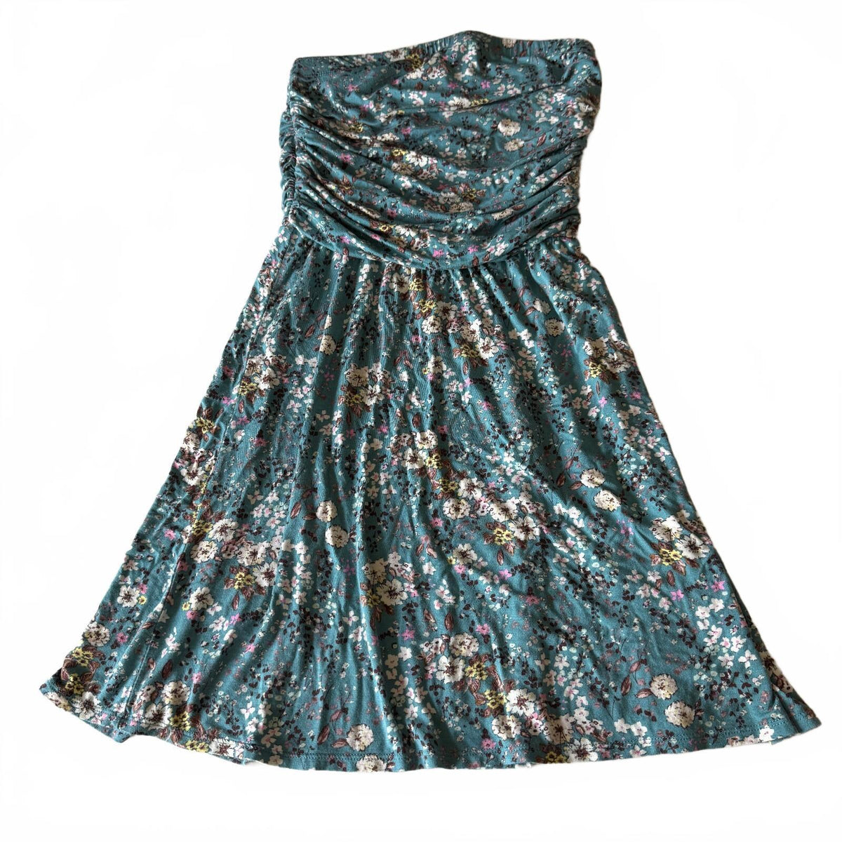 Women's Juniors SO by Kohl's Blue Floral Strapless Dress Size M