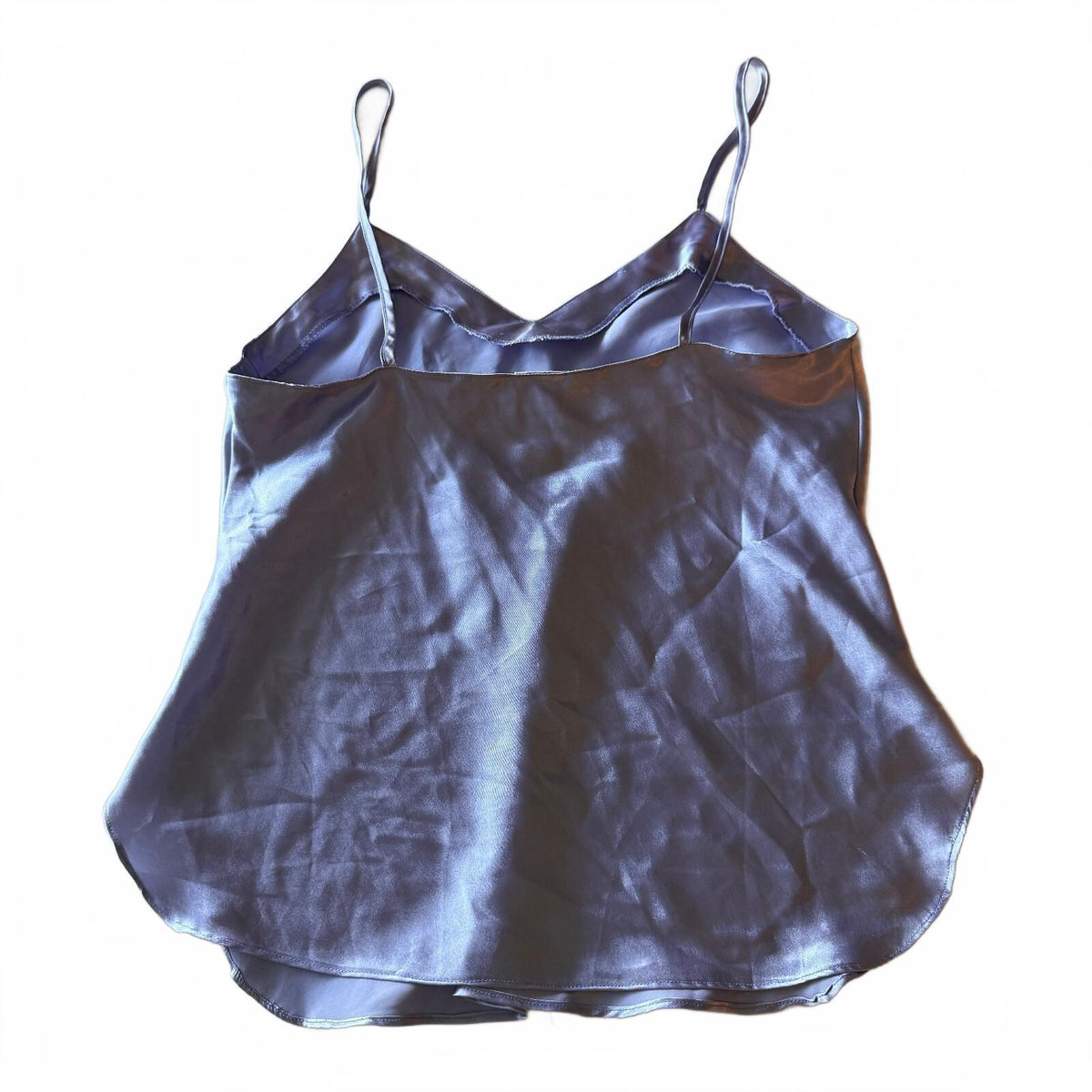 Vintage Kathryn Sz L Lavender Satin Cami Coquette Fairycore Y2K Slip Tank Top