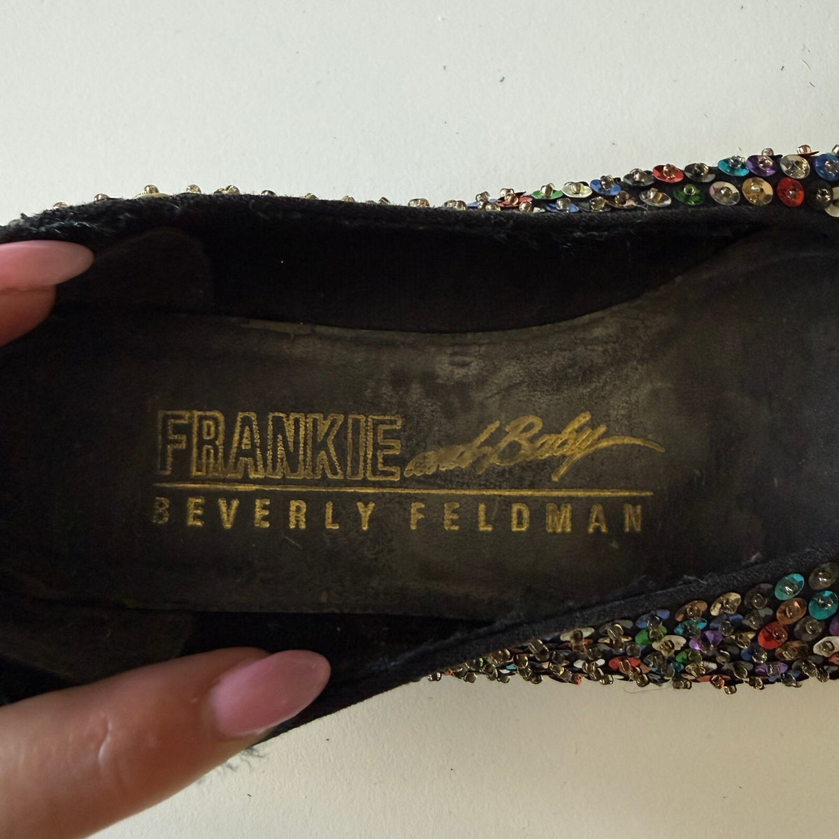 Frankie Baby by Beverly Feldman Multicolor Sequin Ballet Flats Vintage Y2K Sz 6