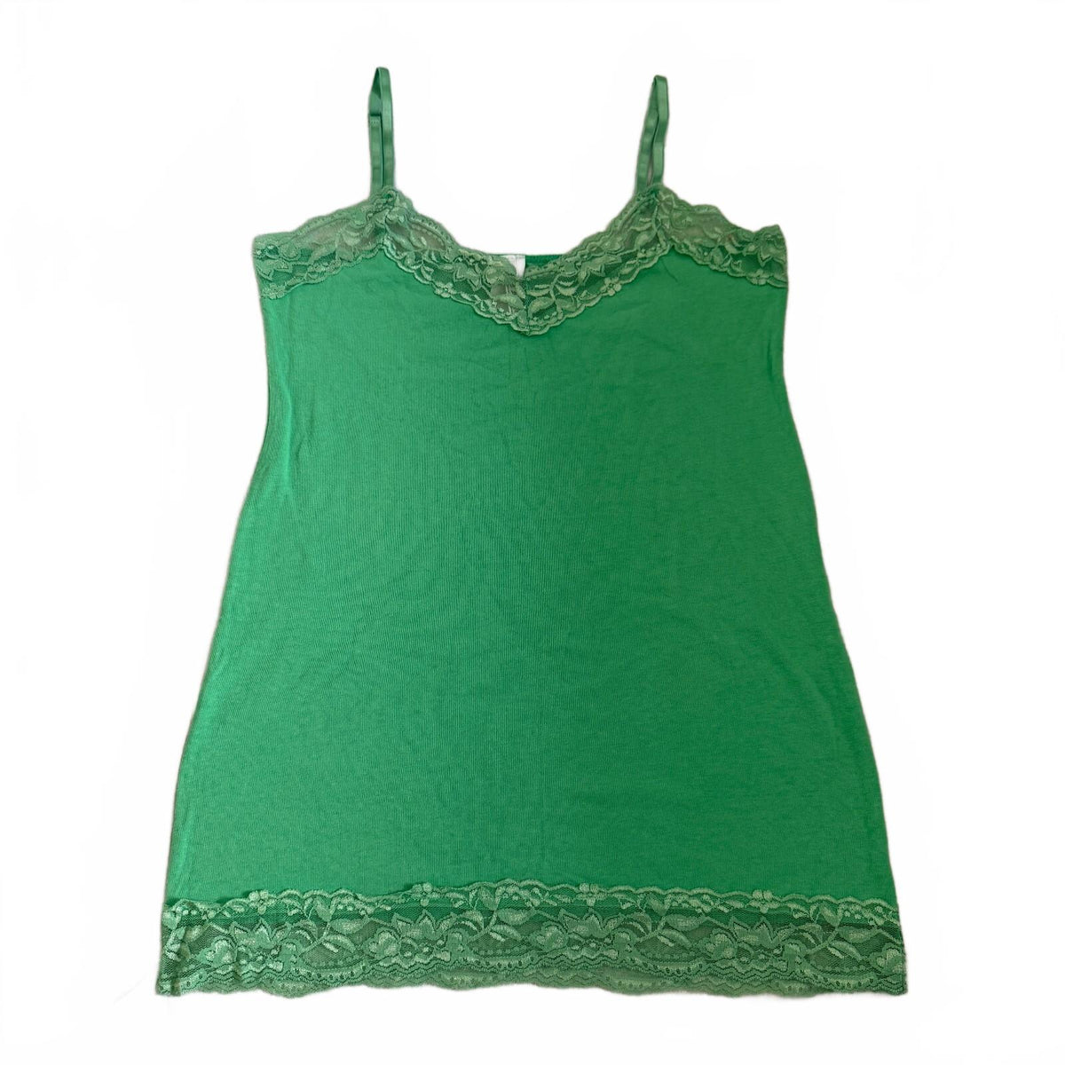 DNA Basic Paper Tag Vintage Lace Trim Green Cami Bella Swan Whimsical Preppy