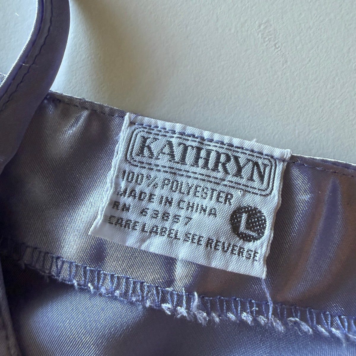 Vintage Kathryn Sz L Lavender Satin Cami Coquette Fairycore Y2K Slip Tank Top