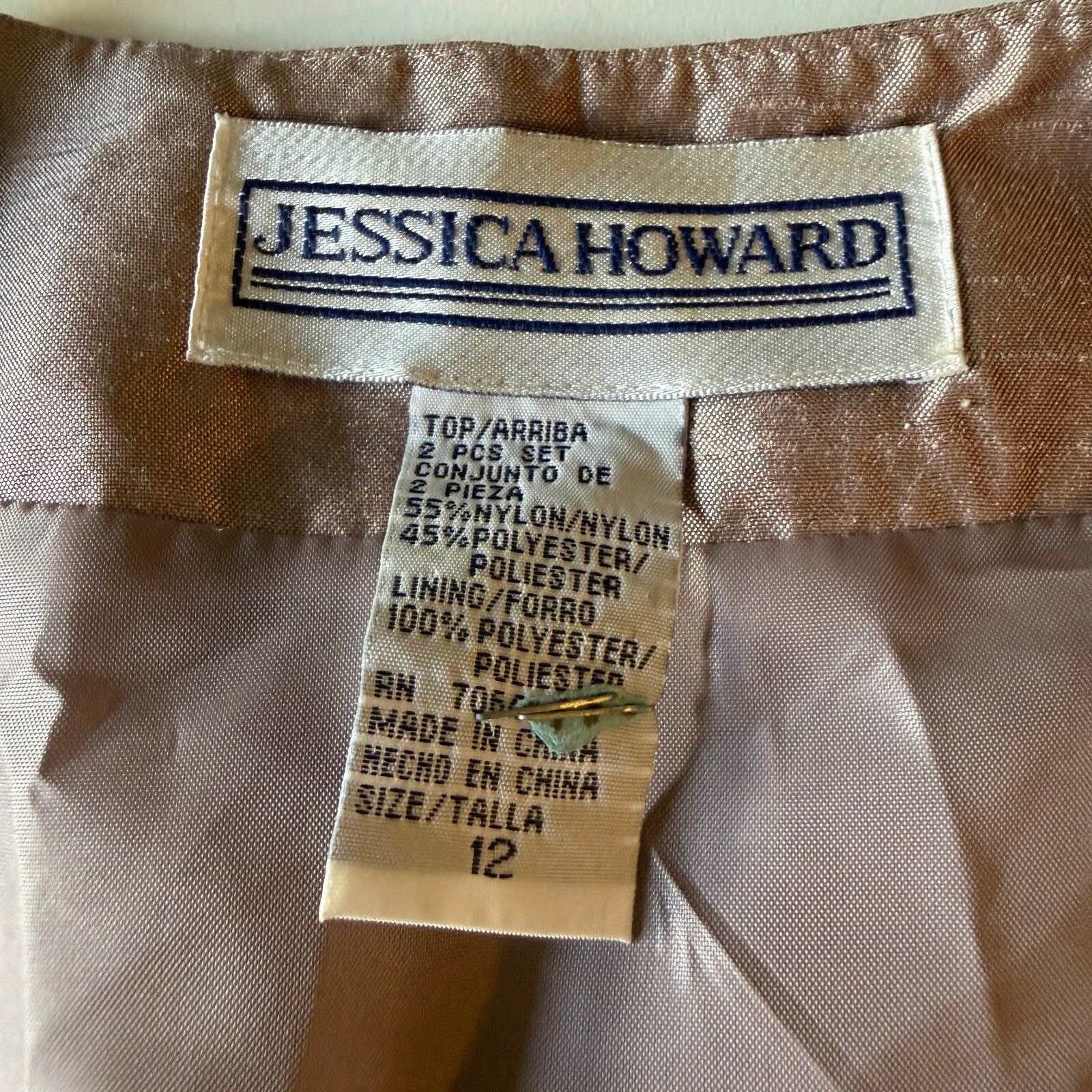Vintage Jessica Howard 1980s Cardigan Women's Layering Piece Champagne Gold