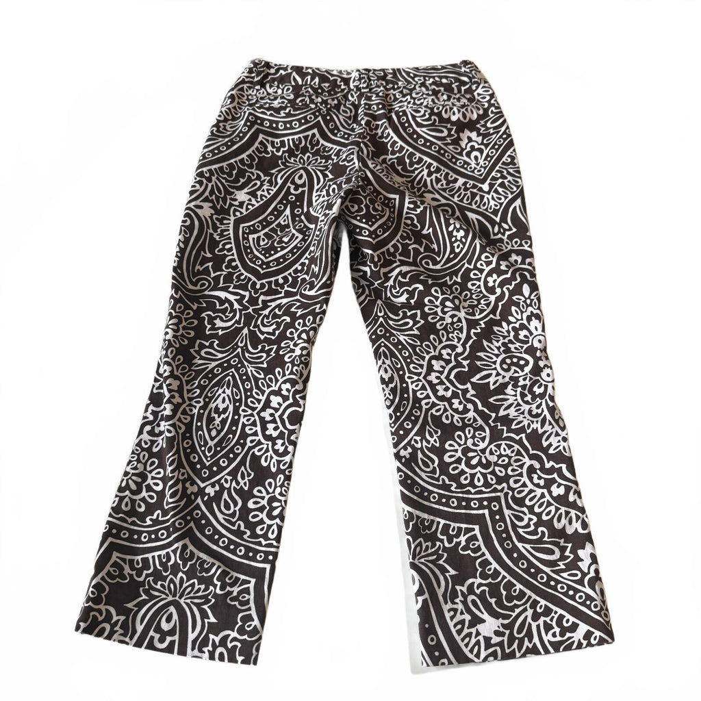 Funky Patterned Paisley 70's Printed Cotton Capris Women's Sz 4