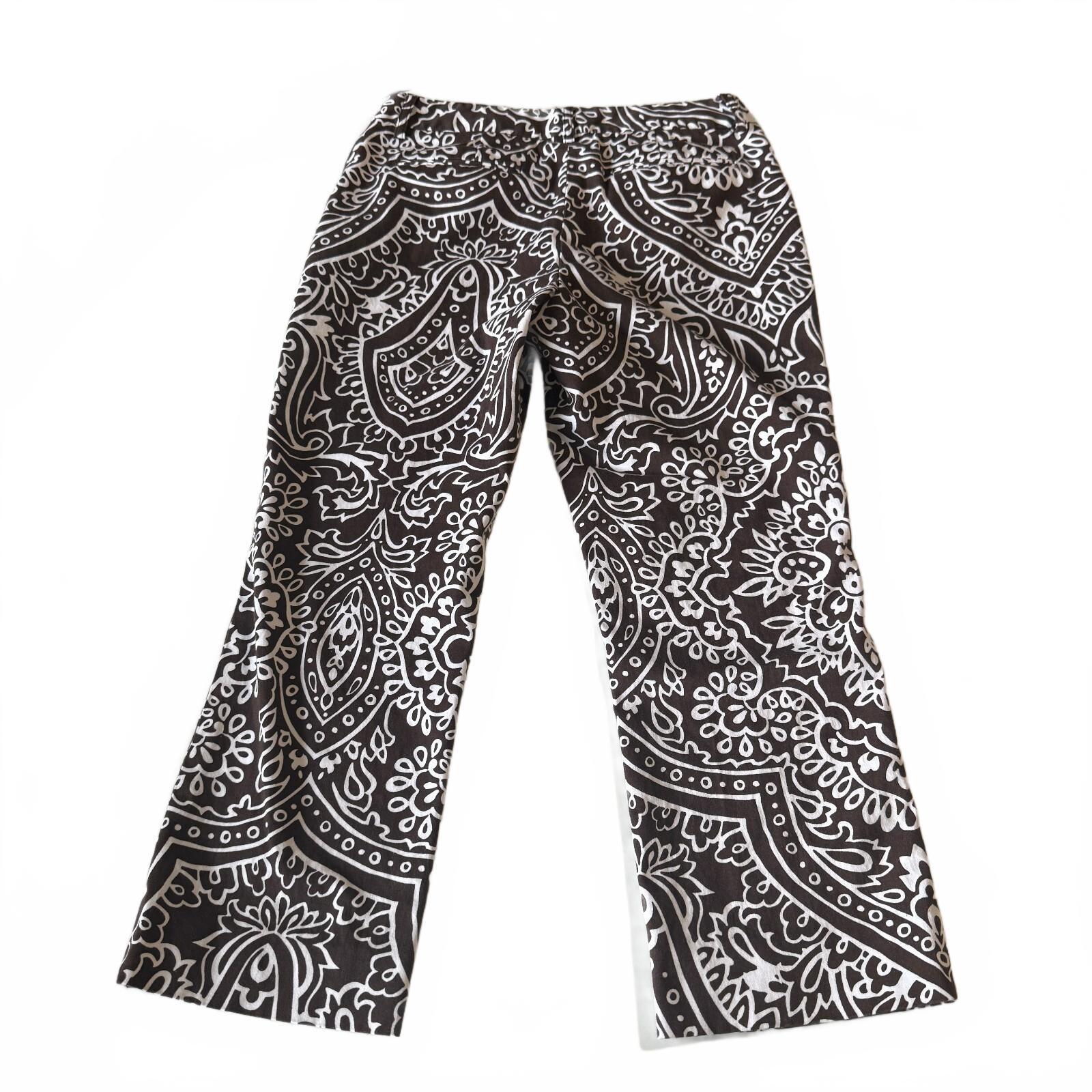 Funky Patterned Paisley 70's Printed Cotton Capris Women's Sz 4