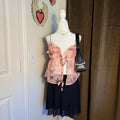 Y2K Sheer 3D Floral Chiffon Babydoll Cami Top Rose Print Fairycore Coquette