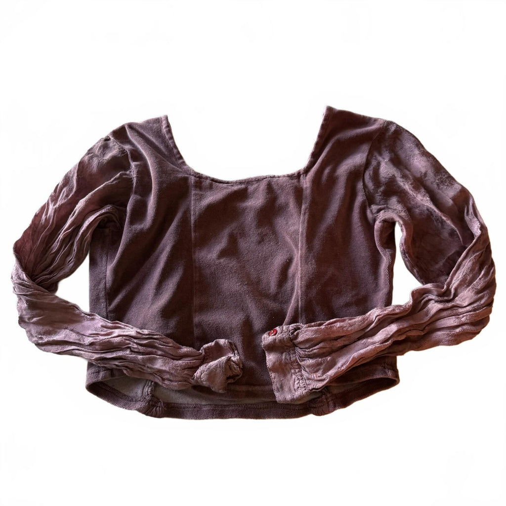 Gypsy Soul Sz S/M Mauve Whimsical Grommet Detail Crop Top Boho Fairycore Witchy