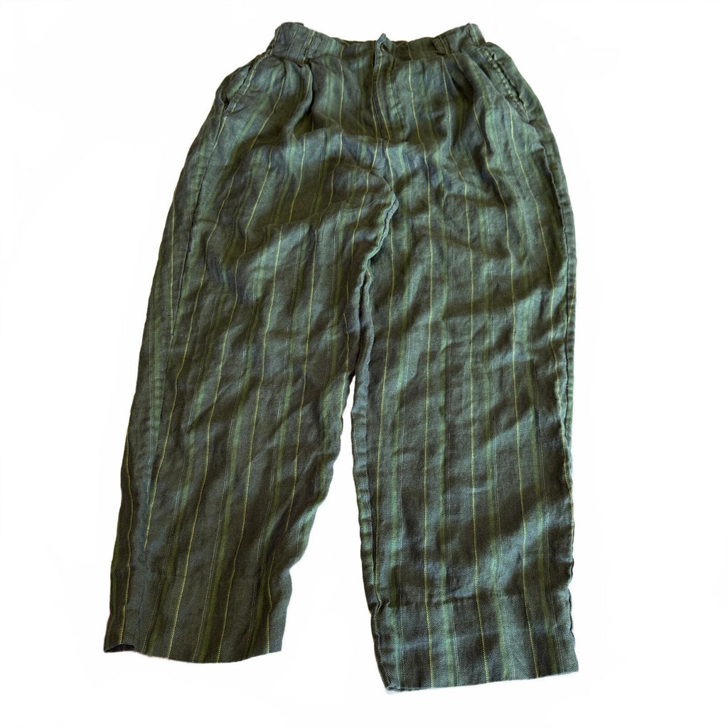 Anne Pinkerton Vintage 1990s Women's Linen Striped Trousers