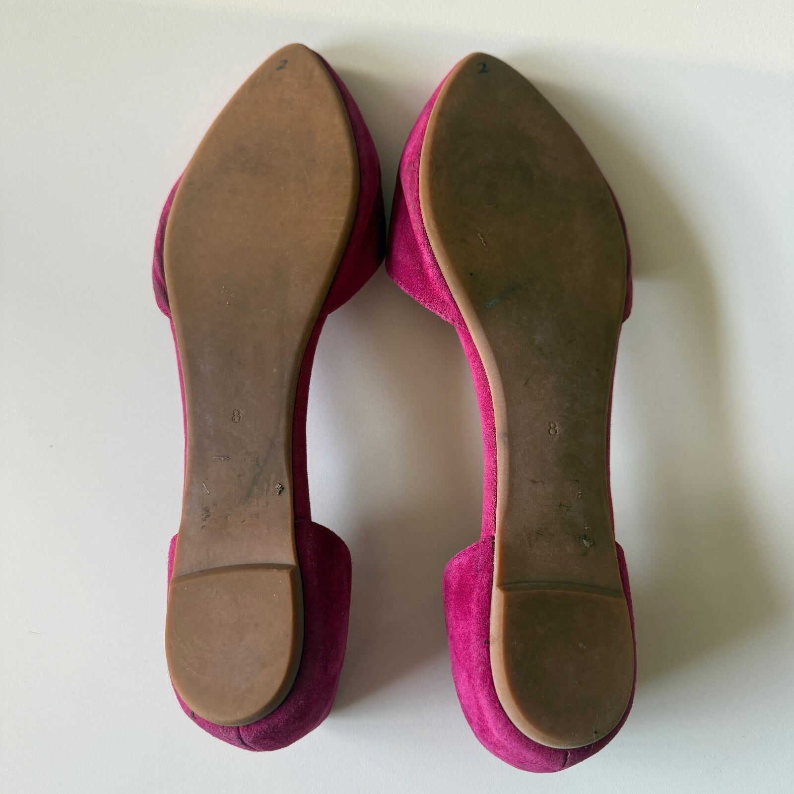 Jeffrey Campbell Women's Pink Suede Pointed Toe D'Orsay Flats Size 8