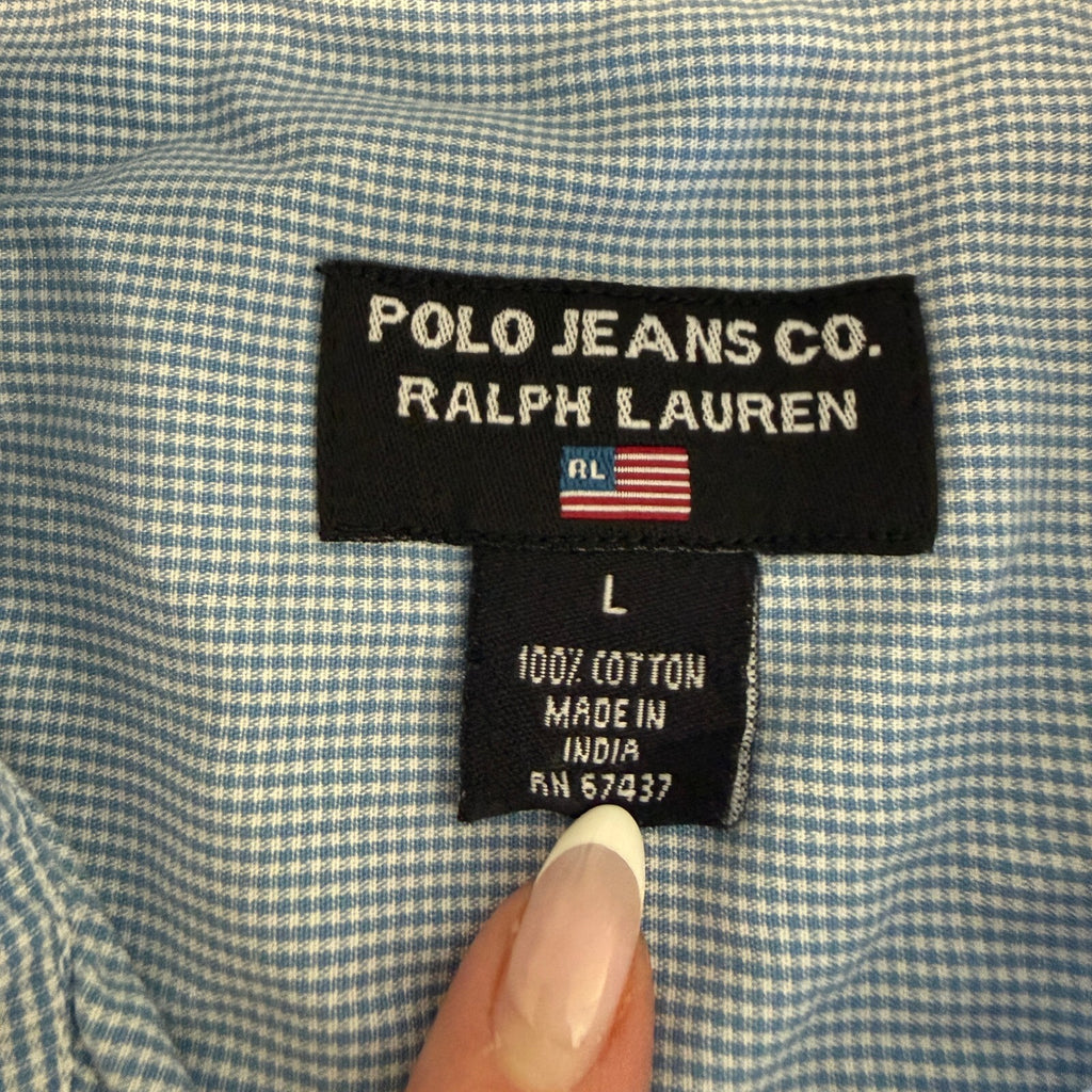 Vintage 1990s Ralph Lauren Polo Jeans Co Women's Short Sleeve Button Up
