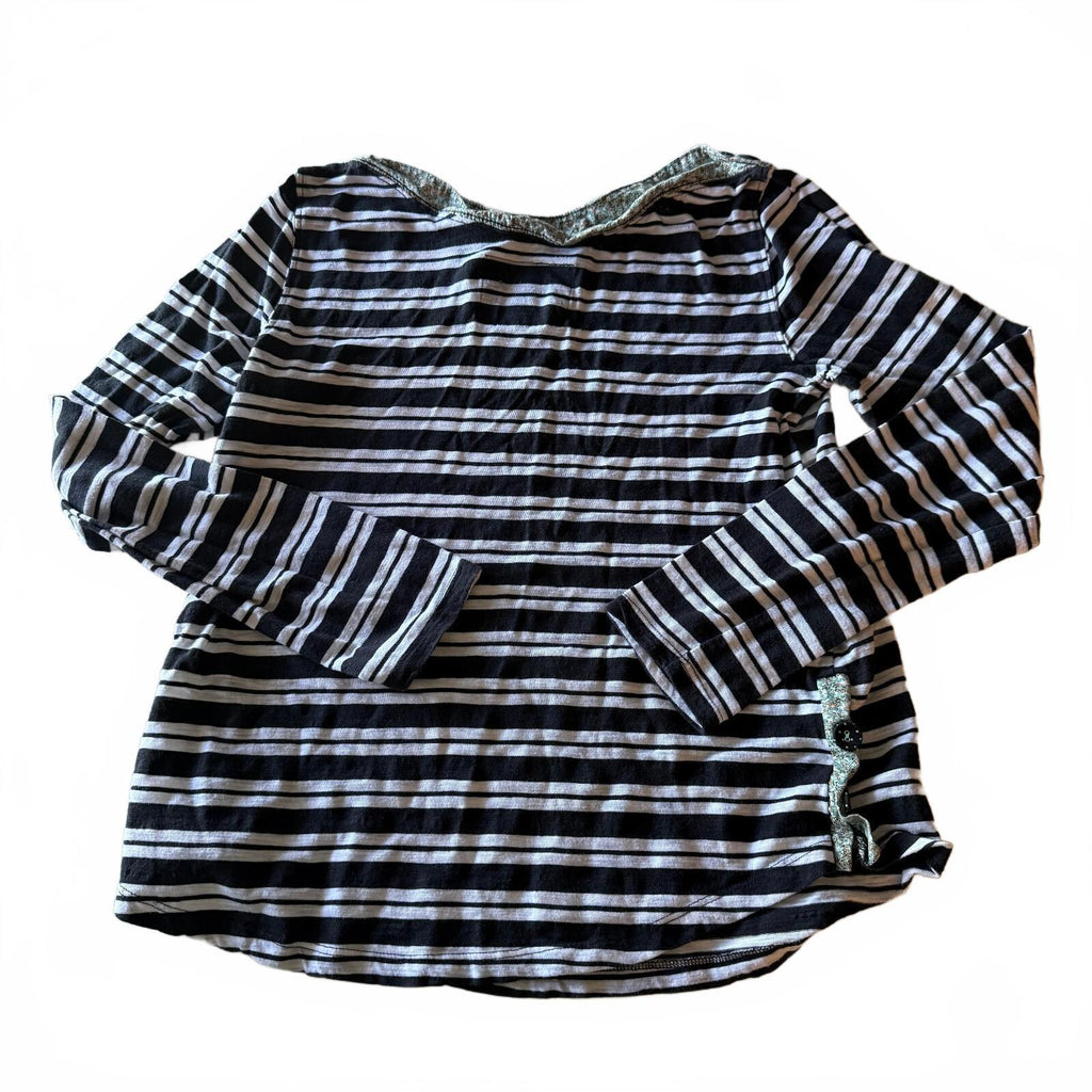 Anthropologie Postmark Sz S Striped Button Trim Boho Twee Top Coastal Grandma