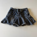 Goldtrans Denim Pleated Mini Skort Raw Frayed Hem Grunge Y2K Low Rise