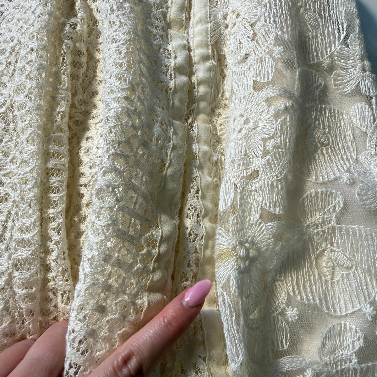 BCBGMAXAZRIA Women's Ivory Lace Dress Bride Fit Flare Rose Whisper Kirsten Sz 6