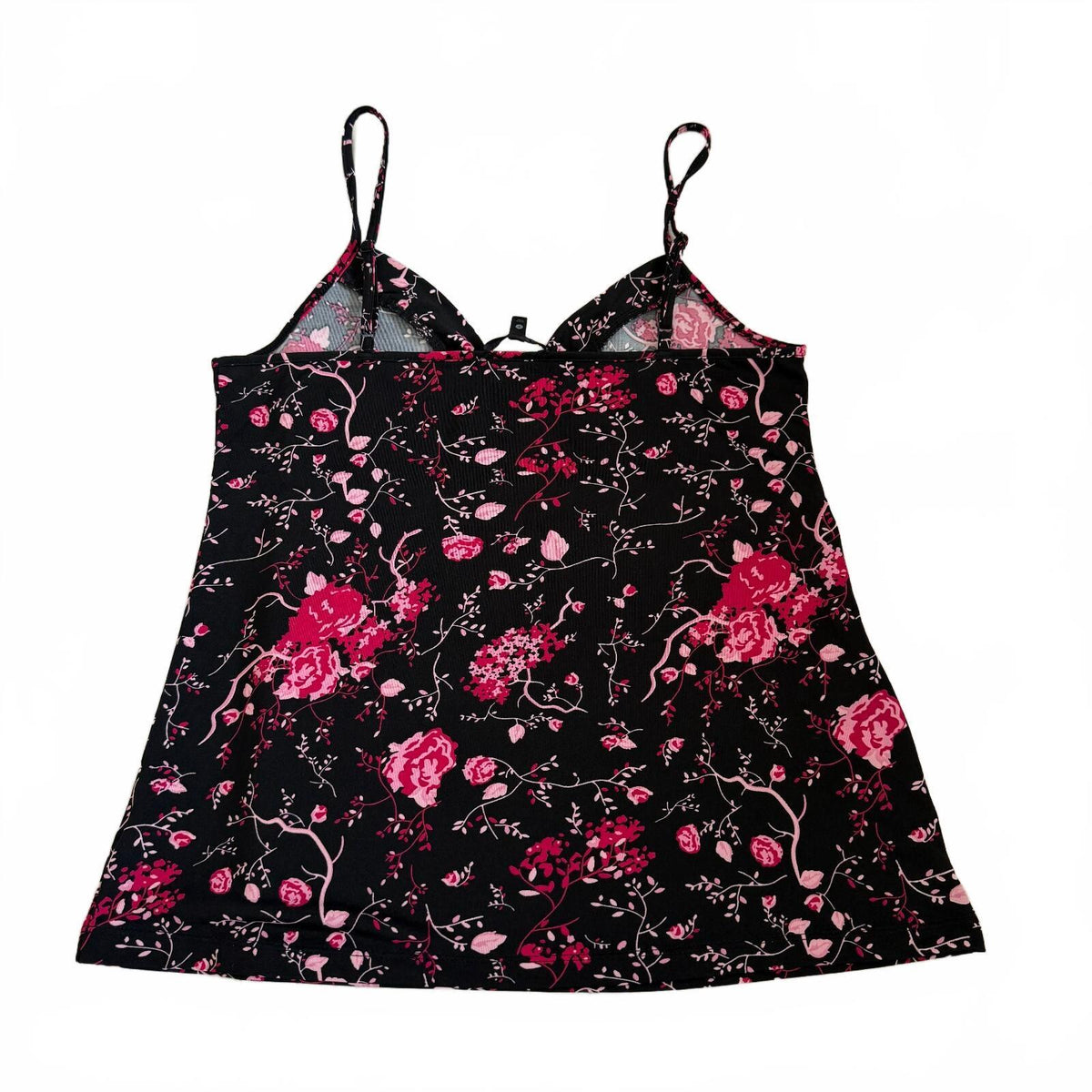 Tart Intimates Floral Print Camisole Top Size S Black and Pink Spaghetti Strap