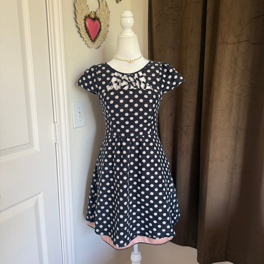 Maeve Anthropologie Nikola Polka Dot Lattice Dress Twee Balletcore Tumblr Sz 2