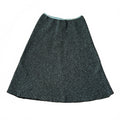 Vintage Espresso Black Blue Boucle Tweed A-Line Midi Skirt Sz Large USA Made
