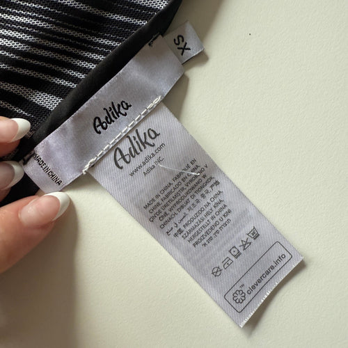 Adika Women's Sheer Zebra Print Halter Top Size XS Black and White