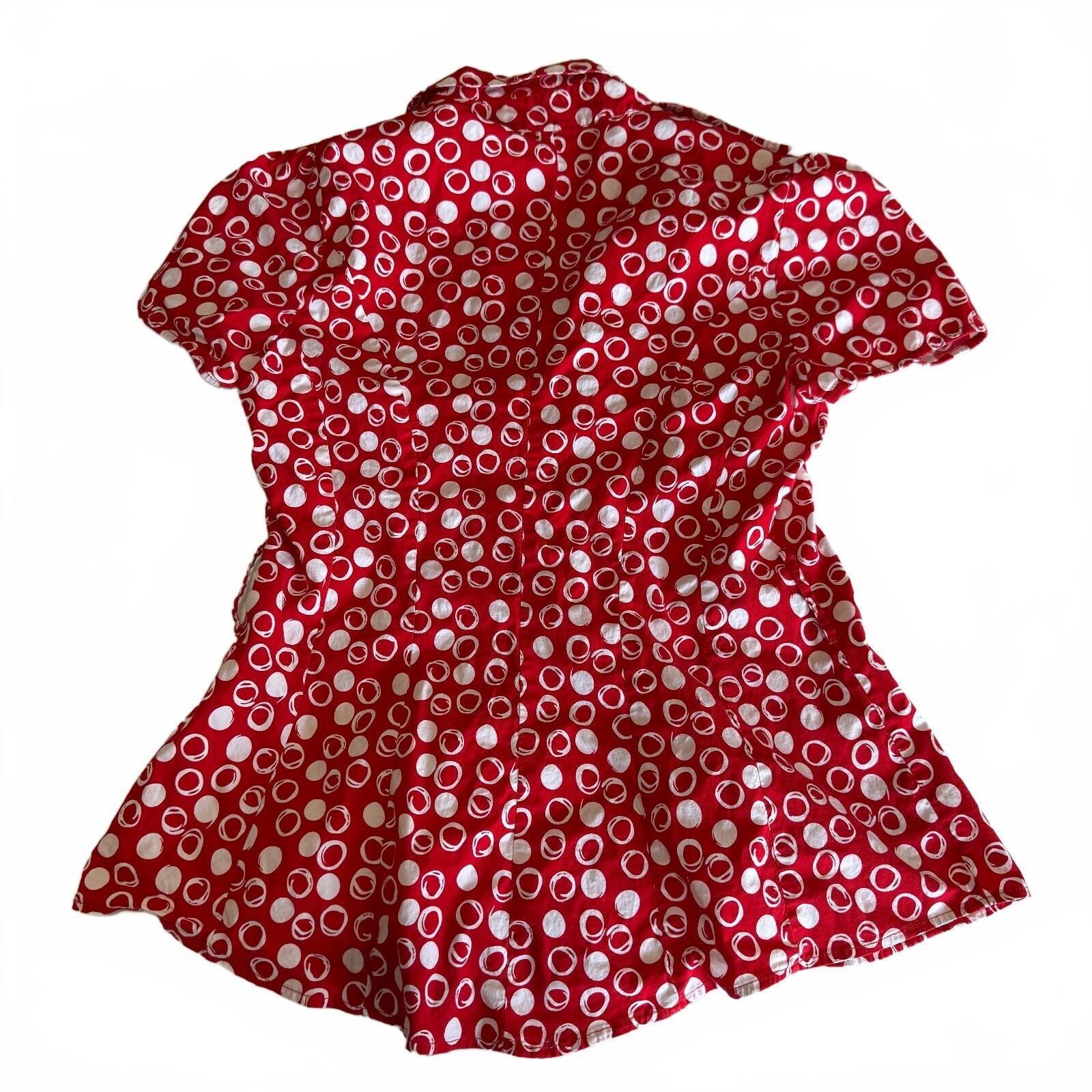 Vintage Harve Benard Women's Polka Dot Collared Blouse Size Large