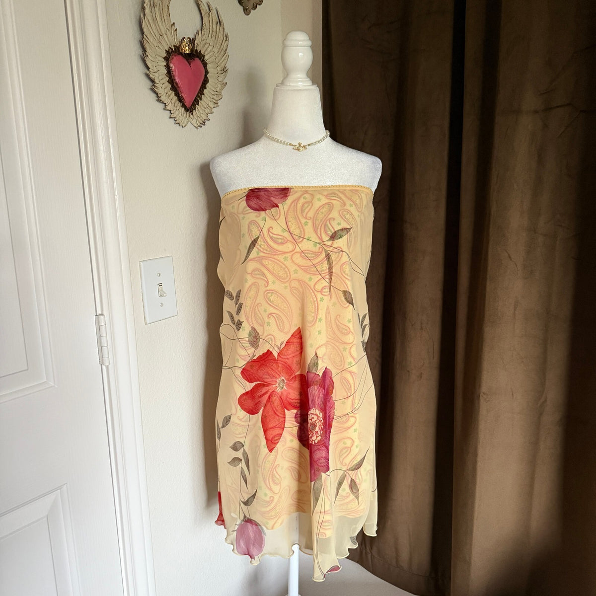Vintage 1990s Floral Midi Skirt Size Small Made in USA Jonathan Martin