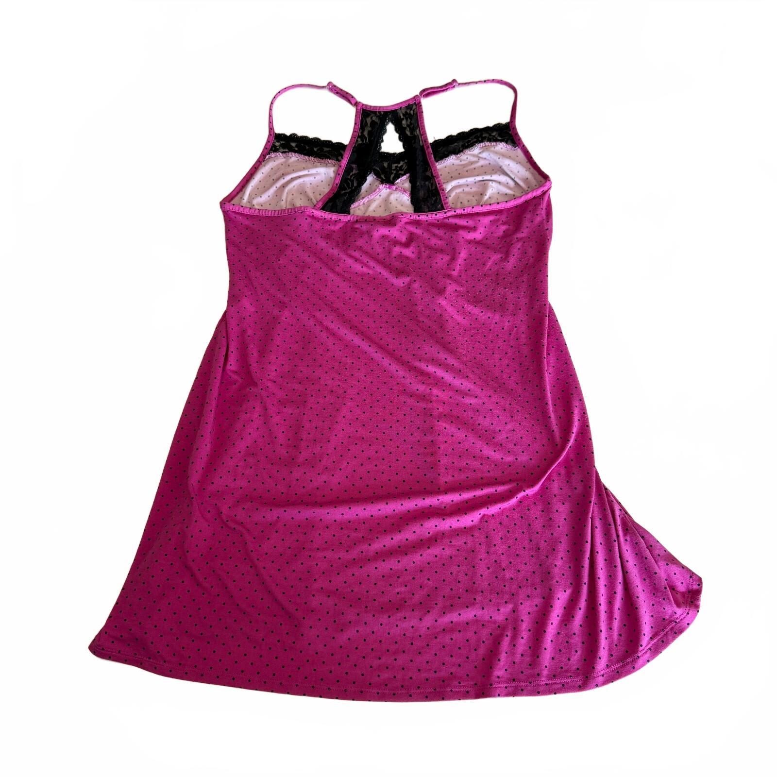 Secret Treasures Women's Polka Dot Pink and Black Slipdress Women's Large