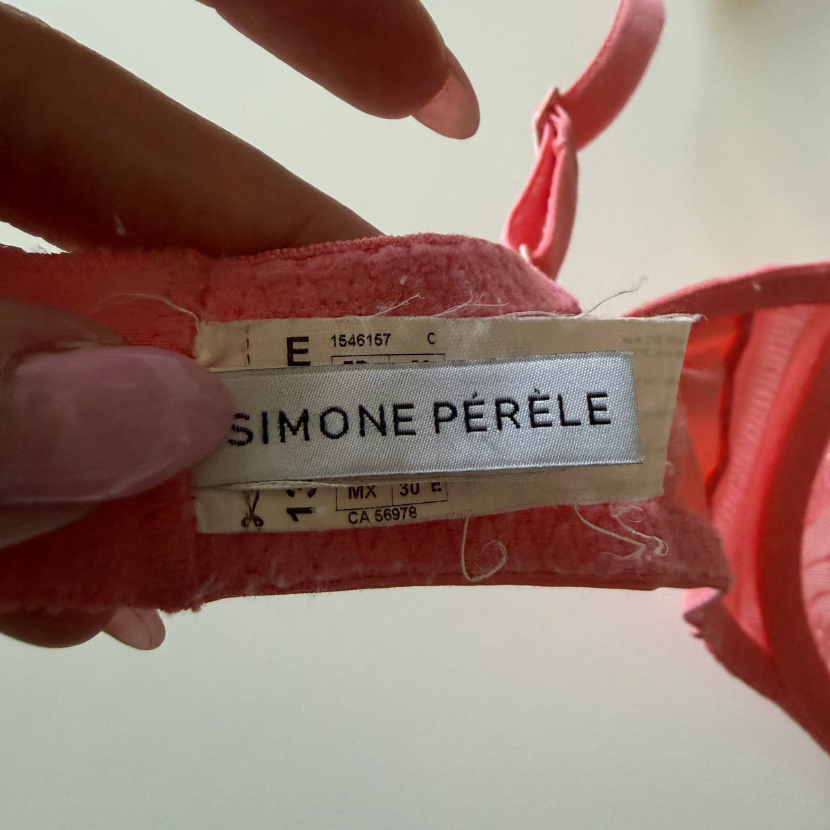Simone Perele Coral Pink Lace Bra Sheer Floral French Luxury Lingerie Coquette
