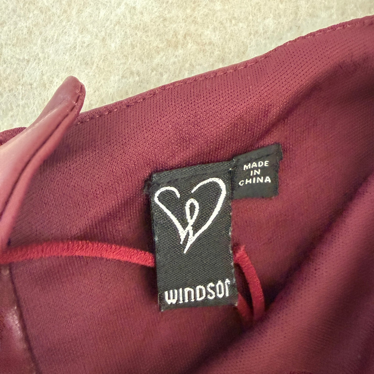 Windsor Undeniable Flair Halter Corset Top Burgundy Faux Leather Witchy Fall