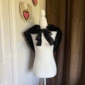 NWT Vintage McClintock Collections Faux Fur Stole Satin Bow Capelet Layering