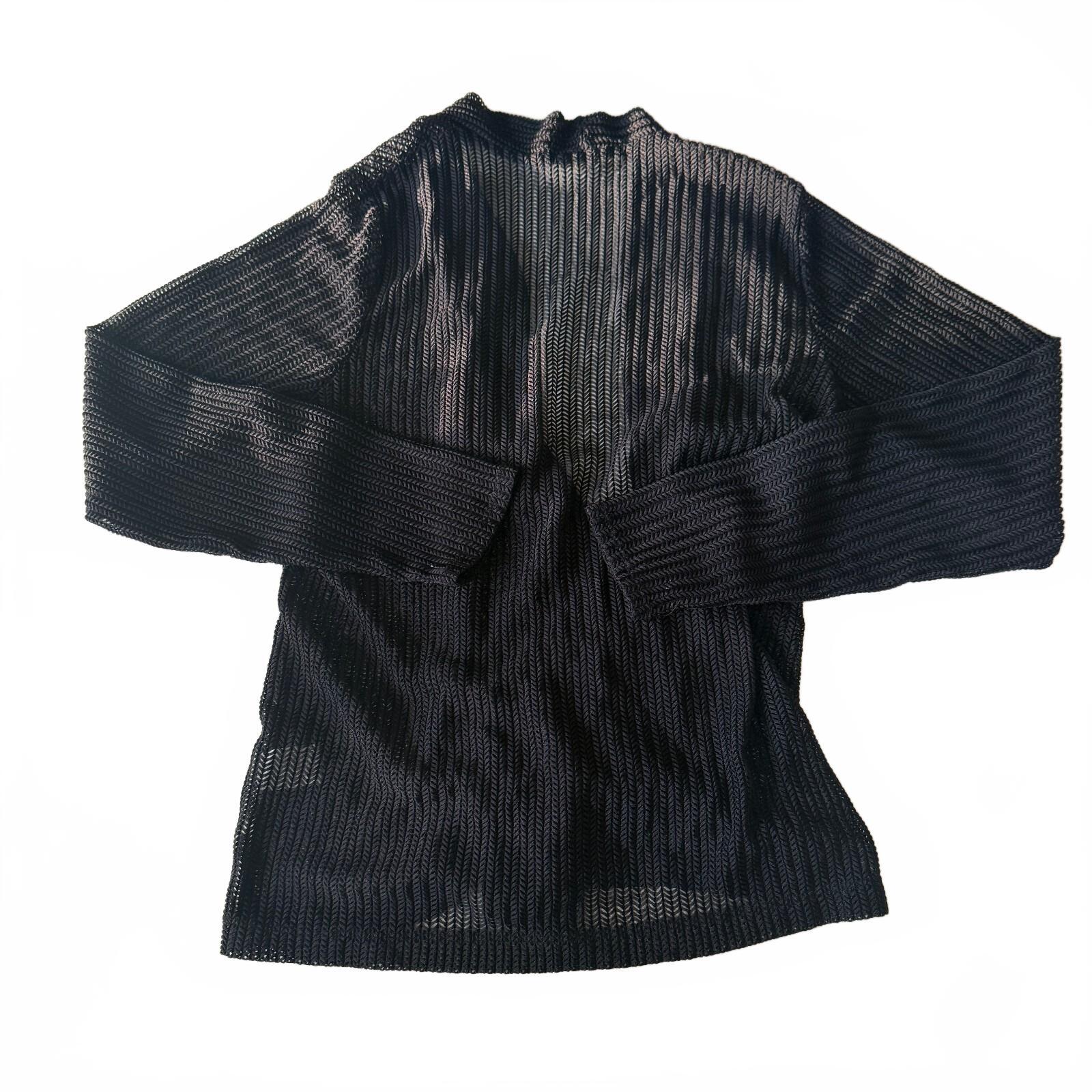 Joie de Vivre Black Sheer Knit Cardigan, Size Medium, 92% Nylon 8% Spandex