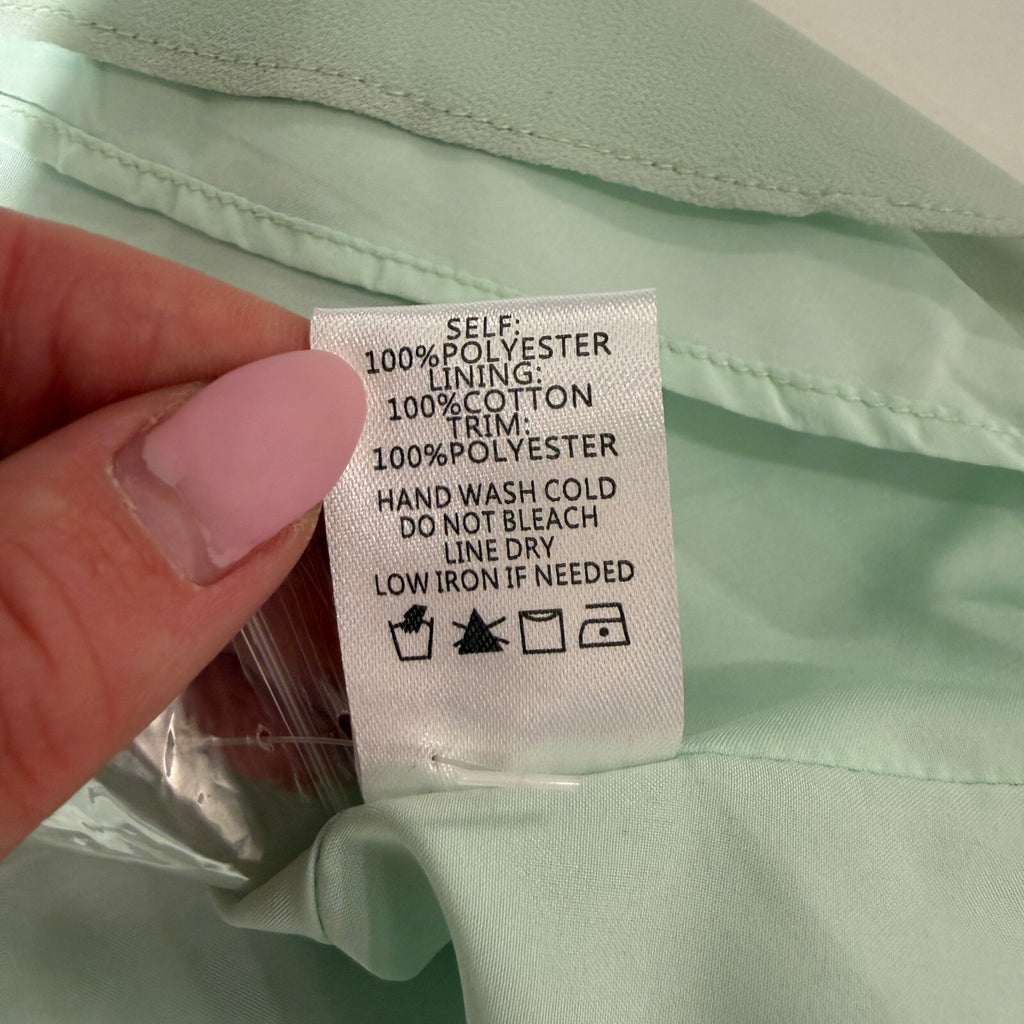 Lalavon Turquoise Mermaid Light Blue Frilly Floral Neckline Coquette Tank Top