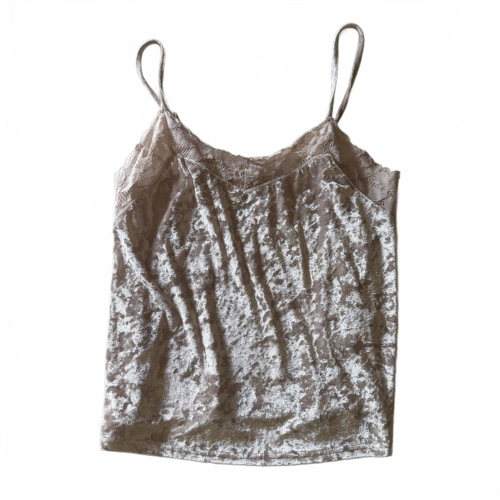 Danskin Medium Rose Pink Crushed Velvet Tank Top Ballerina Bella Swan Coquette