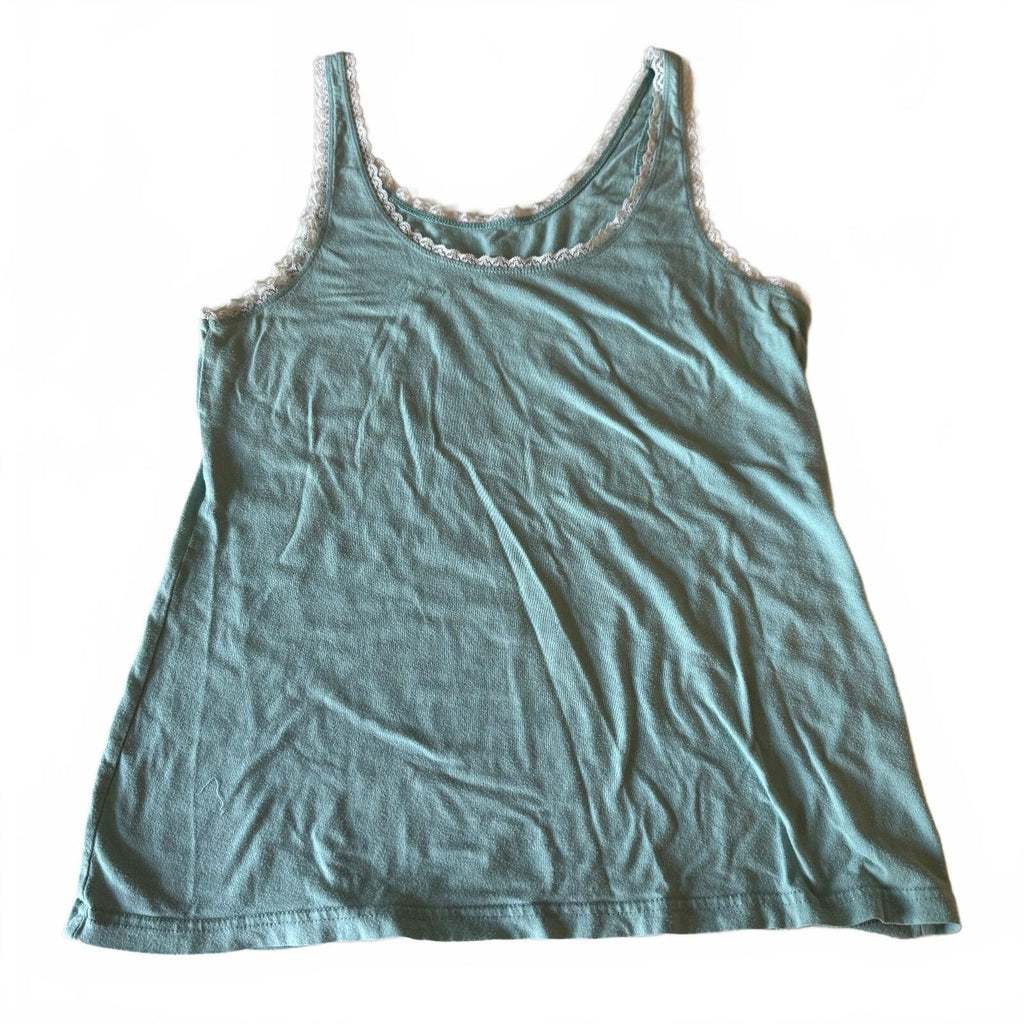 Gilligan & O'Malley Bella Swan Mint Green Lace Trim Sleepwear Cami Tank Sz XXL