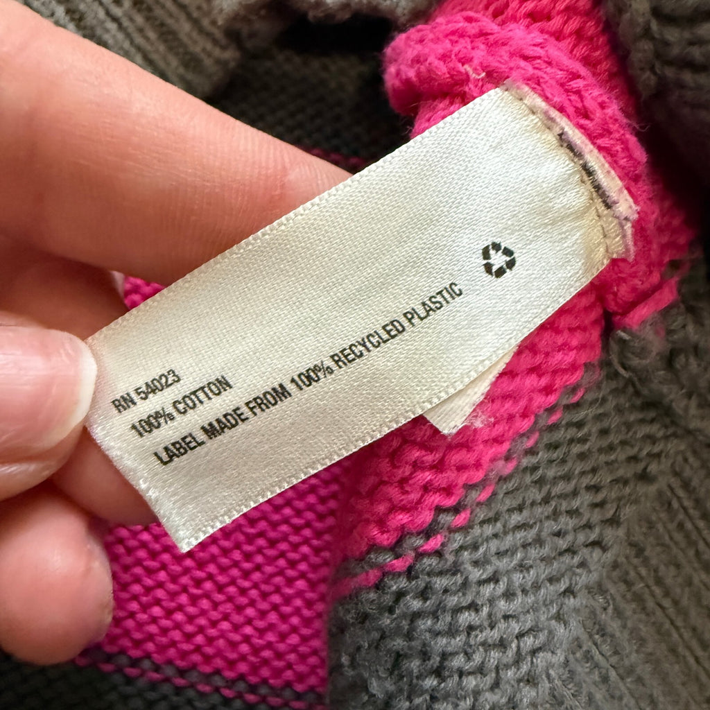 Gap Pink Grey Striped 100% Cotton Knit Sweater XS Y2K Fall Bella Swan 2000s Fall