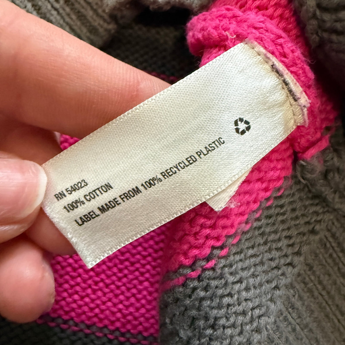 Gap Pink Grey Striped 100% Cotton Knit Sweater XS Y2K Fall Bella Swan 2000s Fall