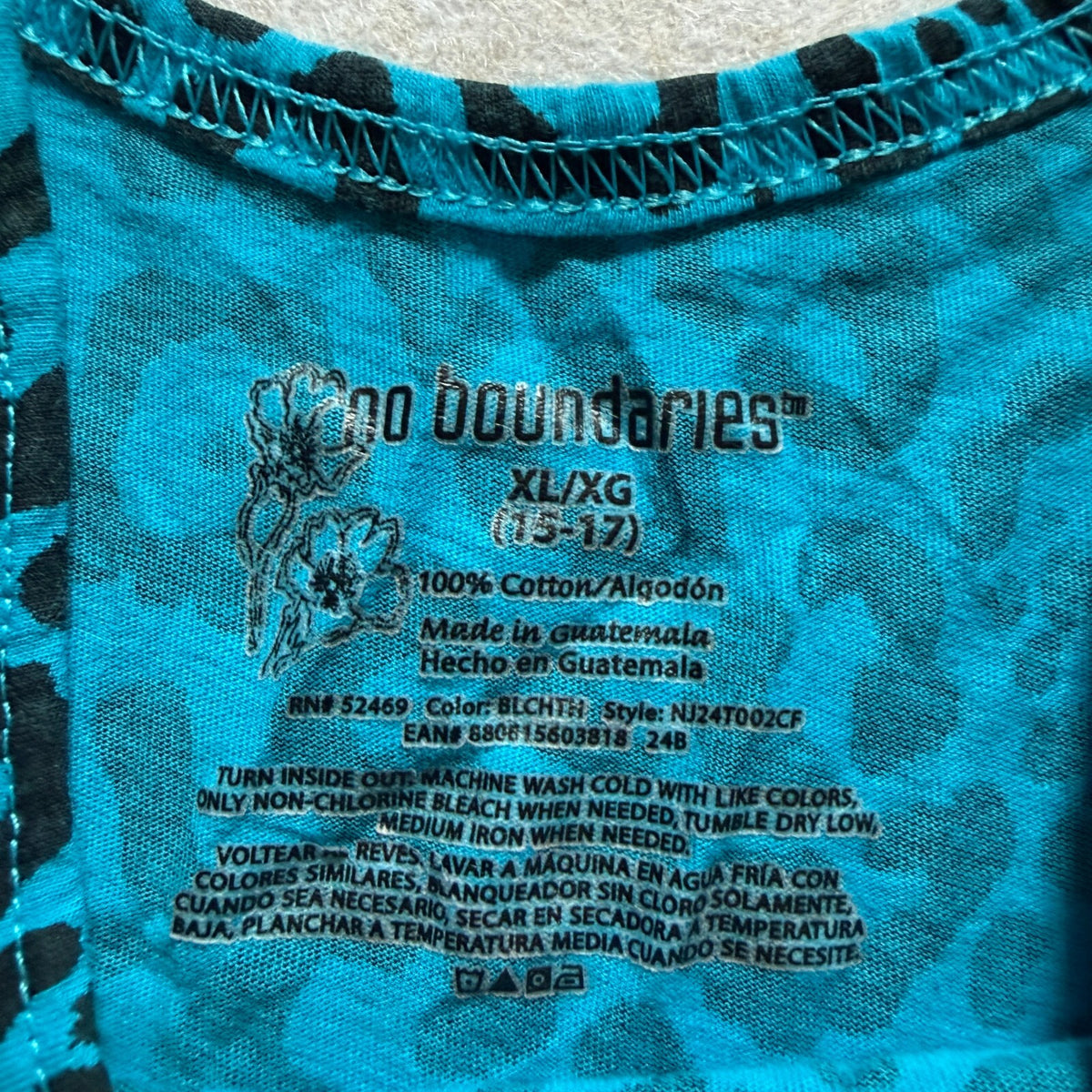 thriftalina No Boundaries Y2K Leopard Print Blue Spaghetti Strap Tank Top