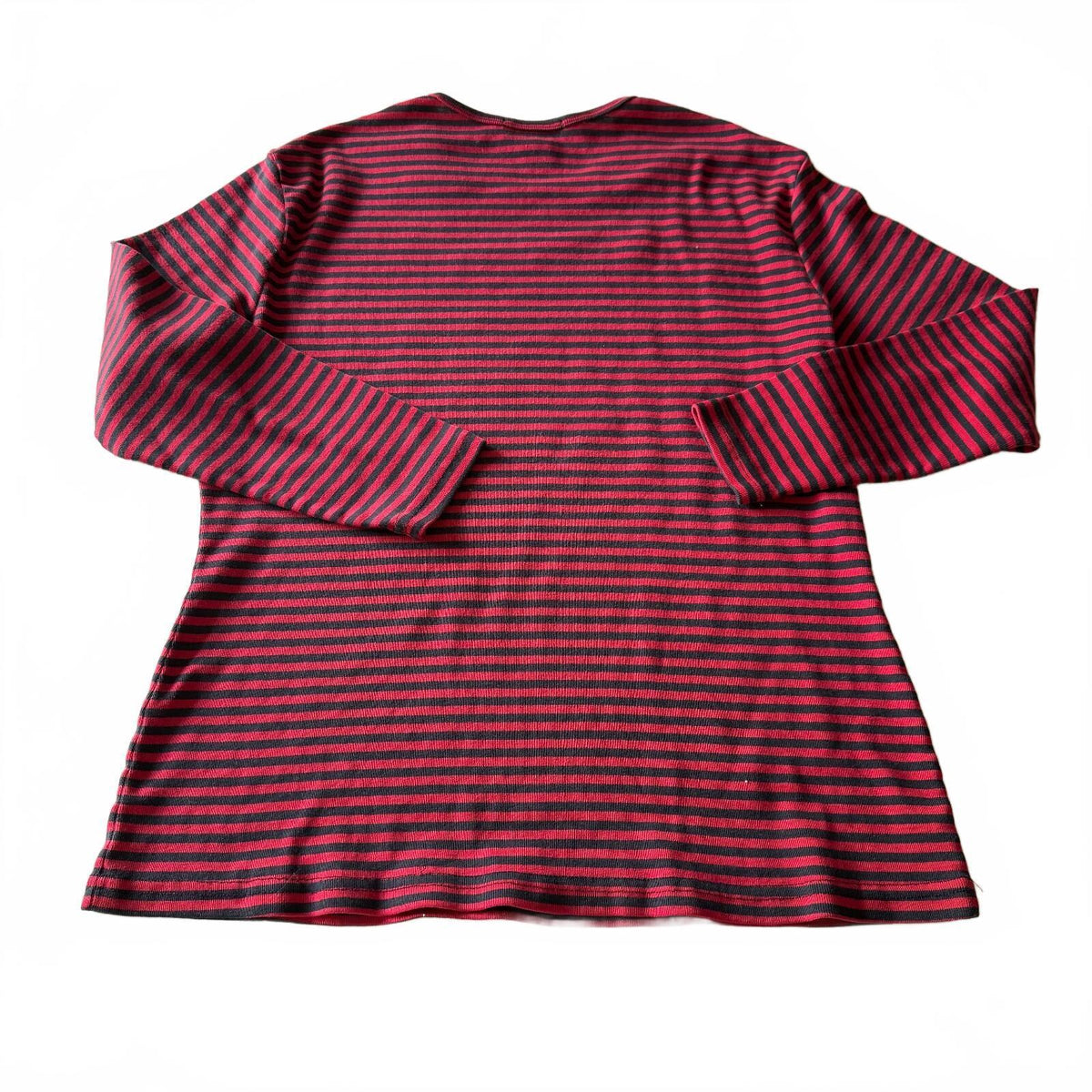 Express Red Black Striped Long Sleeve Top Grunge Punk Emo Vintage Sz L Cotton