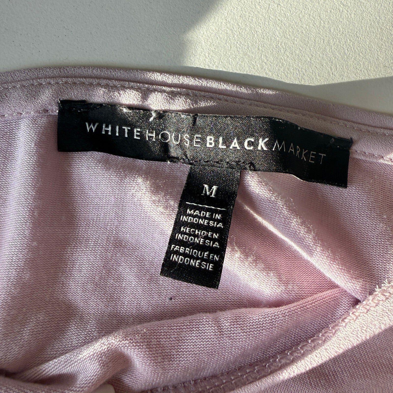 White House Black Market Women's Light Purple Top Size M with Tie Details