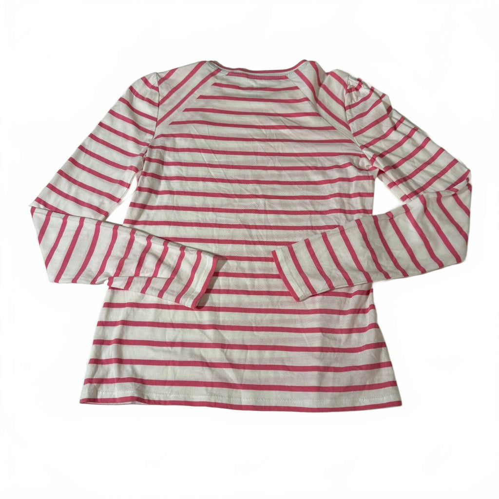 Boden Long Sleeve Women's Striped Shirt Pink Coastal Fisherman Quiet Luxury Sz 6