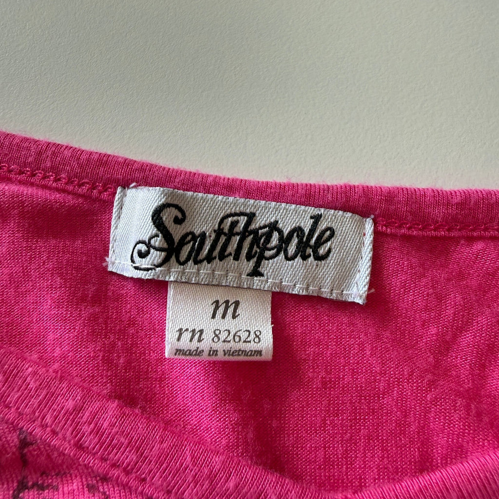 Y2K Southpole Women's Bodycon Pink Short Sleeve Ruched Dress Size M