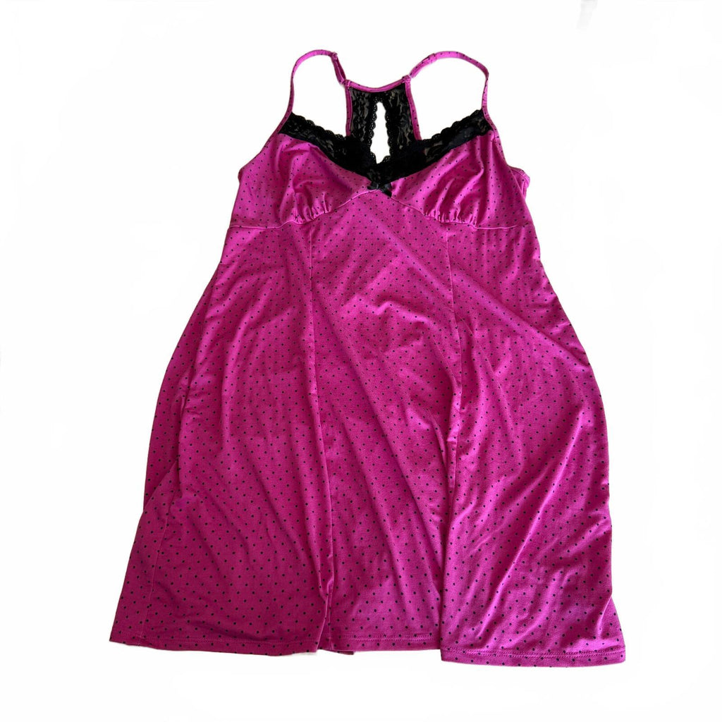 Secret Treasures Women's Polka Dot Pink and Black Slipdress Women's Large