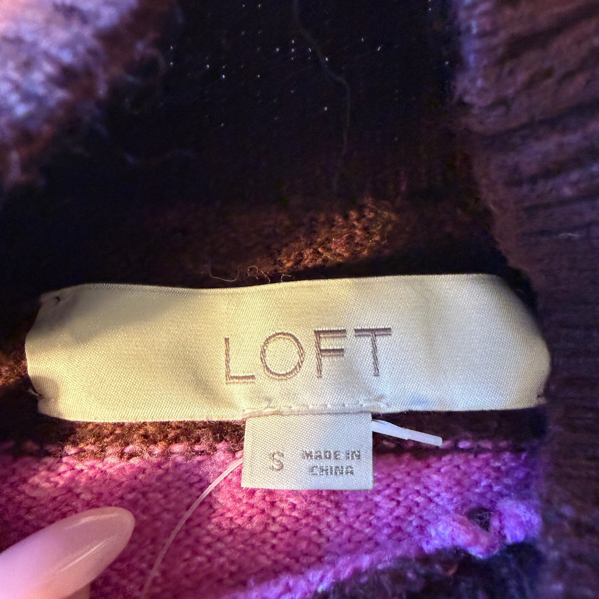 LOFT Gilmore Girls Fisherman Cozy Preppy Striped Mock Neck Sweater Pink & Brown