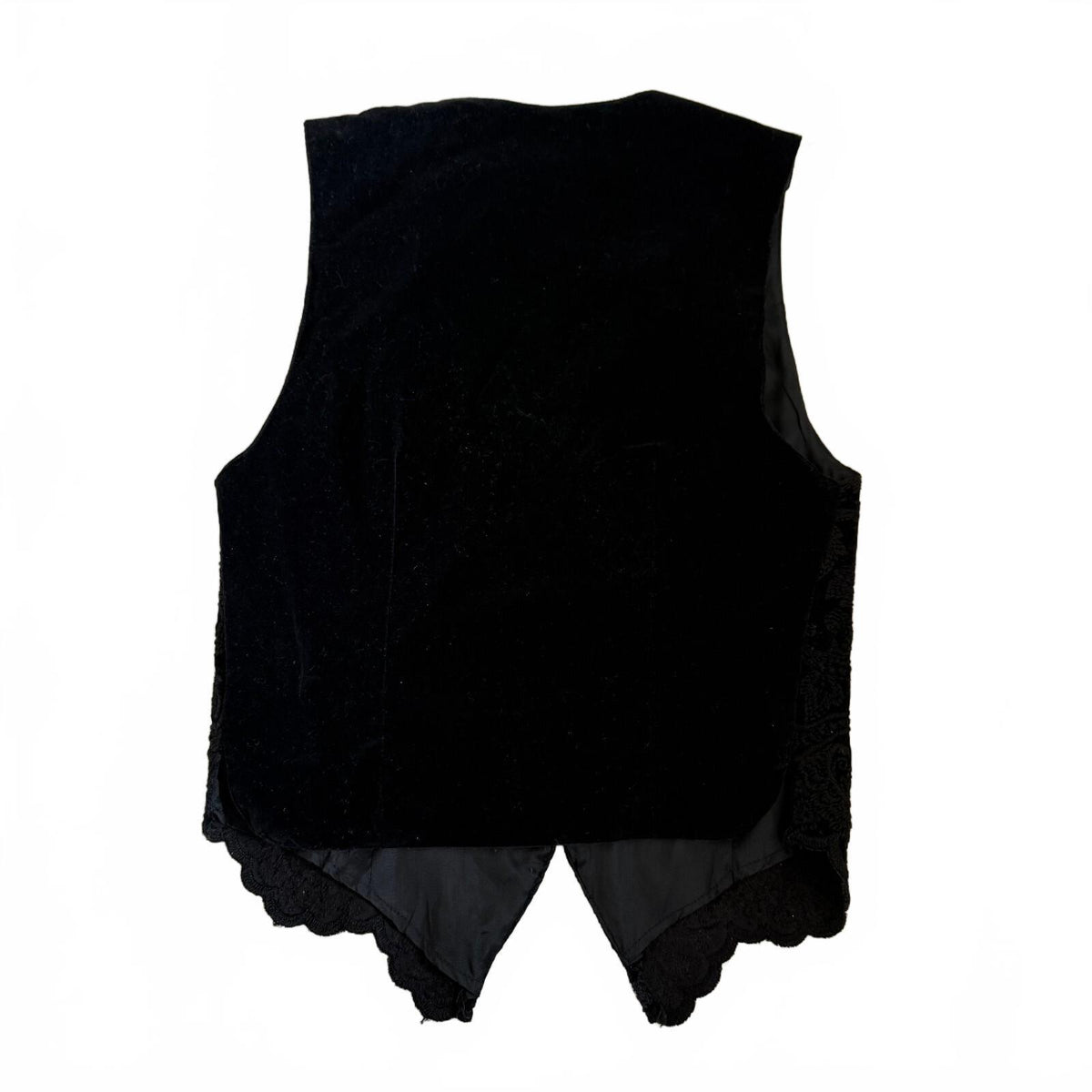 Vintage 1990s Compagnie Internationale Express Black Velvet Floral Pattern Vest