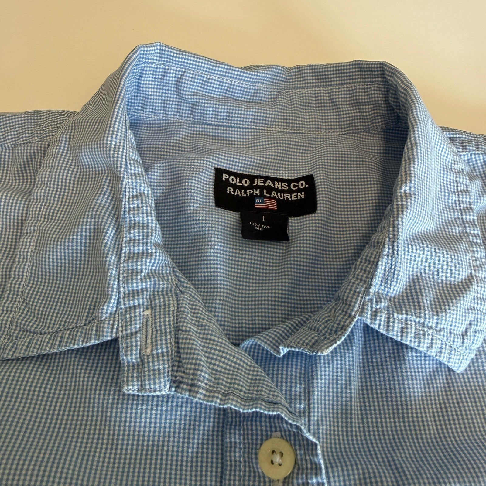 Vintage 1990s Ralph Lauren Polo Jeans Co Women's Short Sleeve Button Up