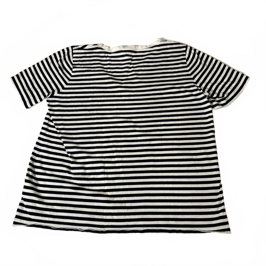 Cos Striped V-Neck Cotton Quiet Luxury Corporate Back to School Fall Layering