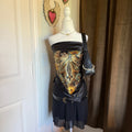 Black and Gold Paisley Pattern Bohemian Polyester Square Convertible Scarf